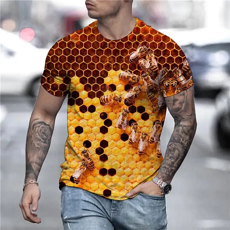 

Men's T-Shirt 3D Print Tee Funny Bee Summer Short Sleeve T-Shirt Male Casual Unisex Oversized T Shirt Harajuku O-Neck Tops 2022
