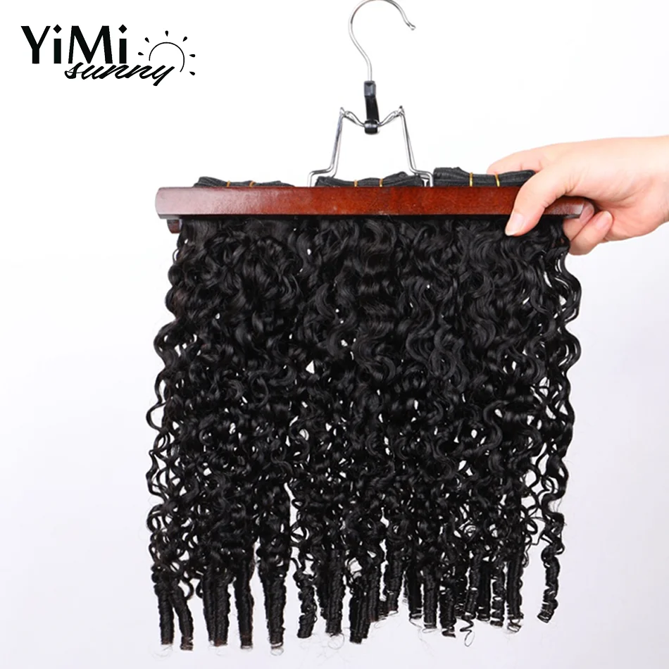 Double Drawn Burmese Curly 3C 4A Human Hair Bundles Unprocessed Virgin Extension Weft Deals Make Full Head For Women Yimisunny