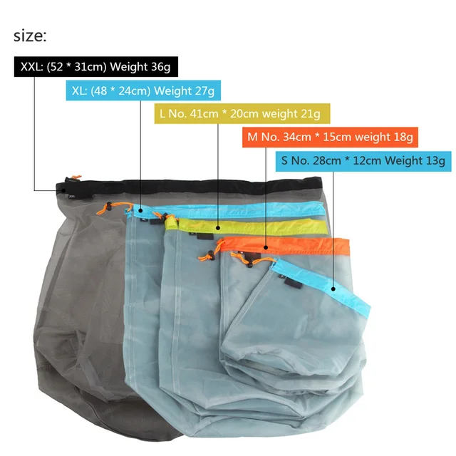 Ultralight Outdoor Mesh Drawstring Storage Bag 2