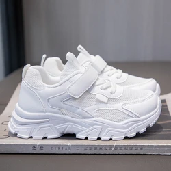 Kids' Black Leather Sneakers - Non - Slip, Lightweight, Casual Walking Shoes - 30 (Daidaitu239white)