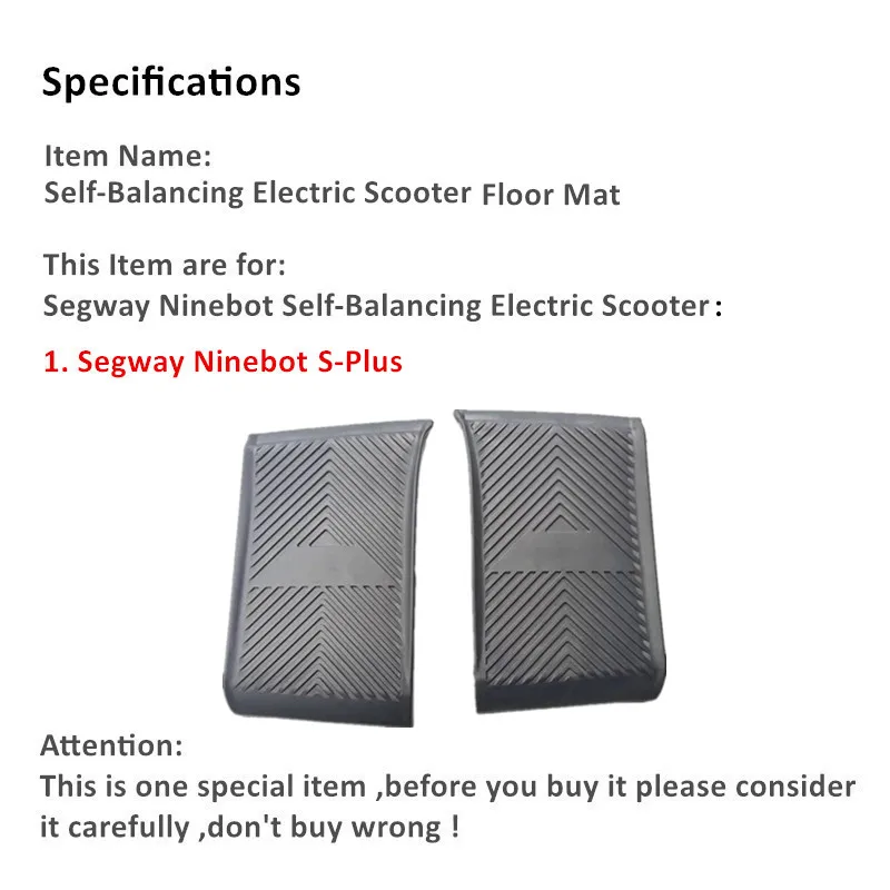 JayCreer Self-Balancing Electric Scooter Floor Mat for Segway, Ninebot S, S-Max