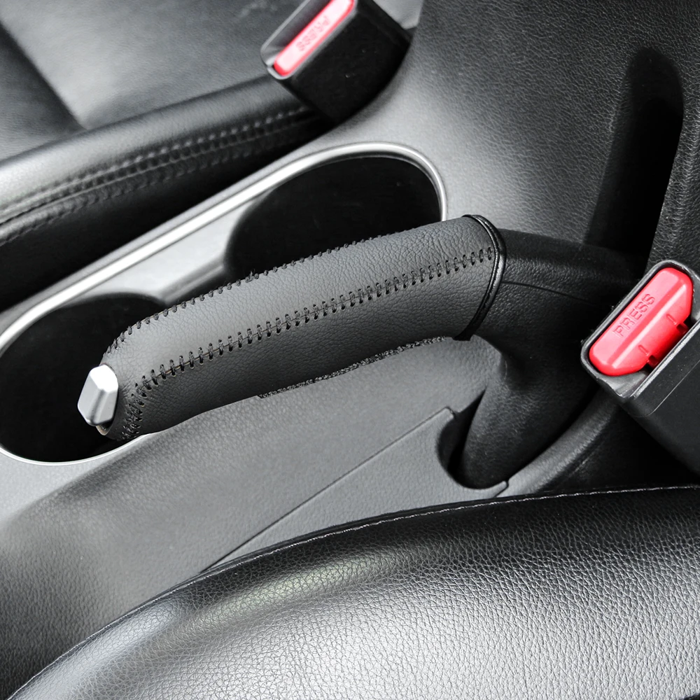 Leather Handbrake Cover Auto Accessories for Fiat 500 Grande Punto UNO Tipo Stilo Astra Bravo Panda Freemont Linea hand brake cover