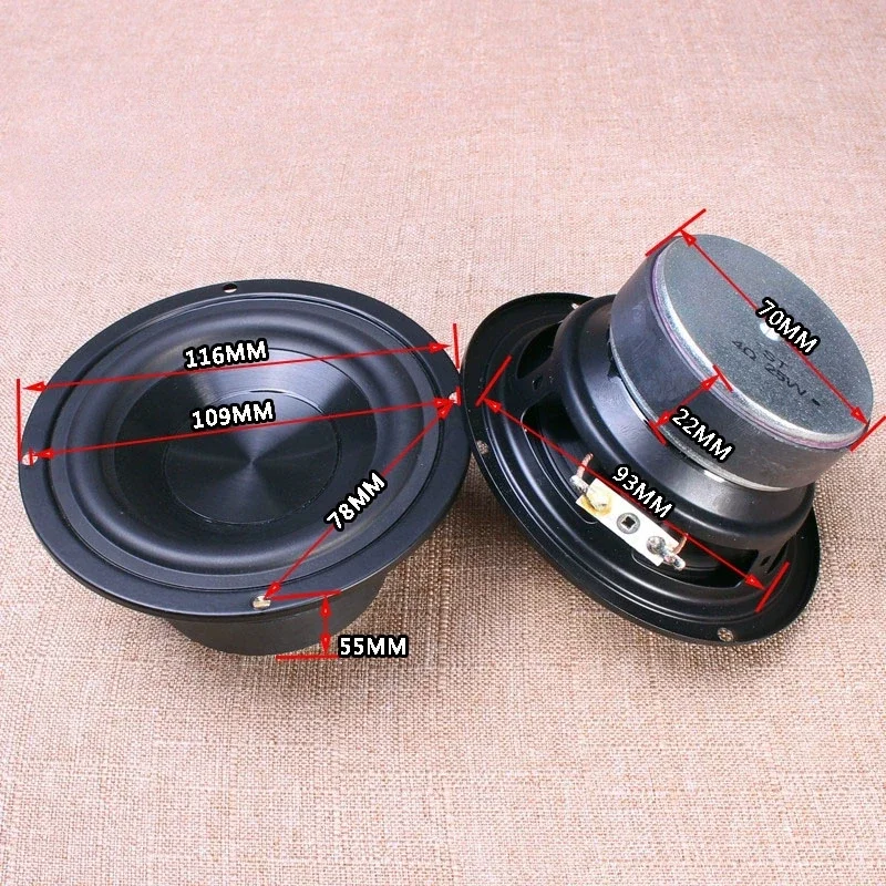SOTAMIA 1Pcs 4 Inch Subwoofer Audio 4 Ohm 25W PP Waterproof Speaker DIY Bluetooth Speakers Home Theater Music Sound Loudspeaker