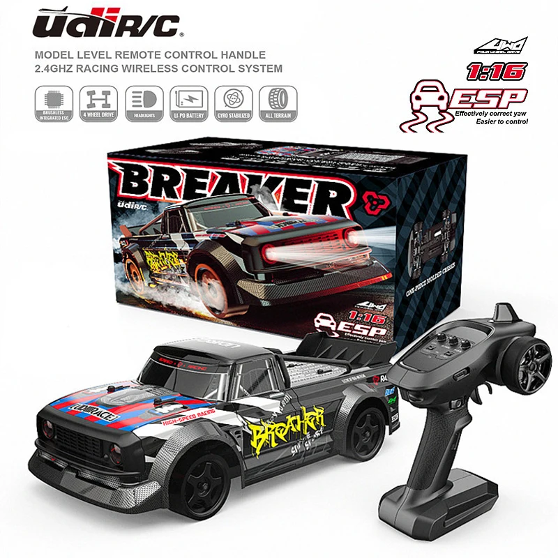 

UdiRC UD1601 автомобиль Pro RC 1/16 2,4 ГГц 4WD гоночный автомобиль на радиоуправлении 40 км/ч высокоскоростной бесщеточный двигатель RTR с электронной стабильной системой