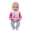 17 Inch Doll Clothes Cartoon Dog Hoodies Trousers 43cm New Born Baby Boy Clothes Sports Suit Toys for Girl Nendoroid Clothes 4