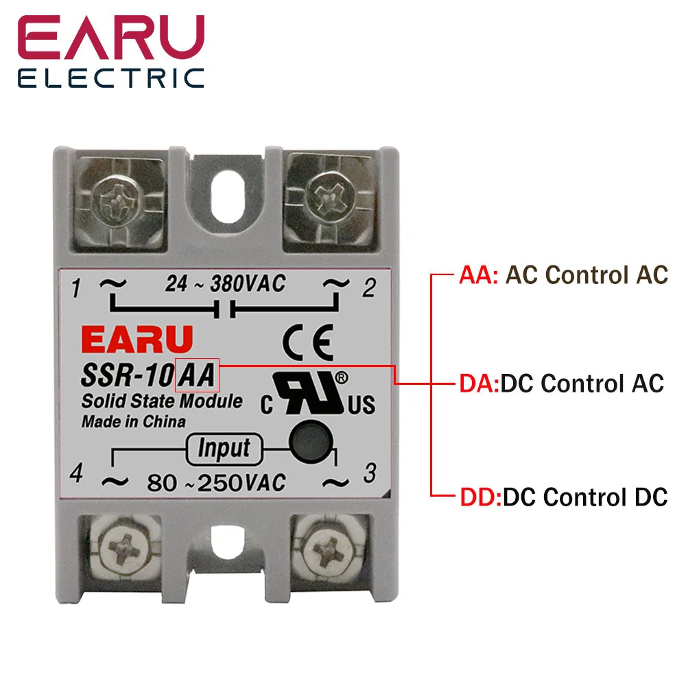 SSR-25DA SSR-40DA SSR-40AA SSR-40DD SSR 10A 25A 40A 60A 80A 100A DD DA AA półprzewodnikowy moduł przekaźnikowy do kontroli temperatura PID