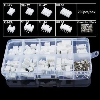 피치 터미널 암수 하우징 키트, XH2.54, 2p, 3p, 4p, 5 핀, 2.54mm, 핀 커넥터, 터미널 커넥터 키트, 230 개