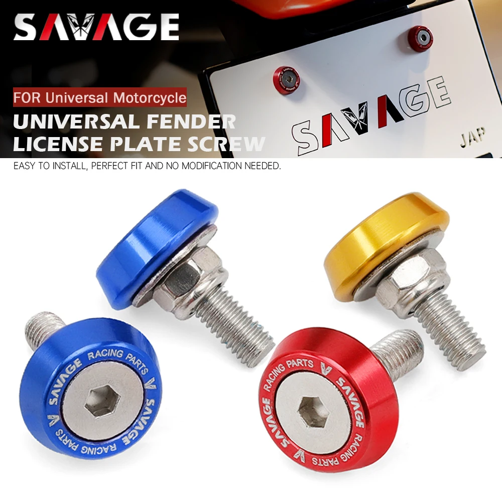 

6mm Universal License Plate Screw Motorcycle Accessories for MT07 MT09 Z900 CB650R NMAX EXC Engine Fender Screws Fairing Bolt