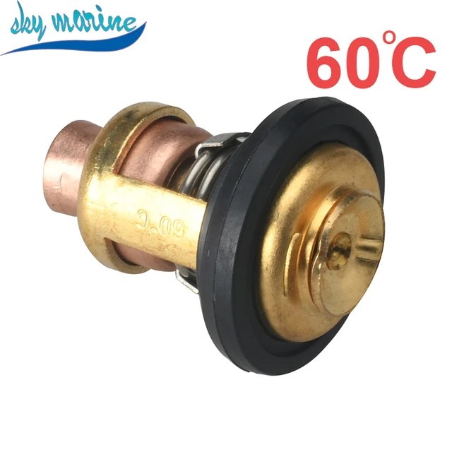 66M-12411-01 Compatible Yamaha Thermostat Cuivre Pour Hors-bord 9.9-70hp 4 Temps - Remplacement Facile - Compatible Mariner Accessoire Moteur Hors-bord