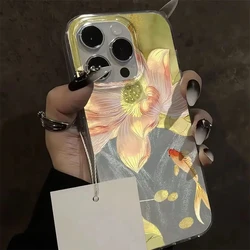 Feather Yarn Colorful Golden Lotus Koi Phone Case Cover - Xiaomi 11 Lite 5G NE (1)