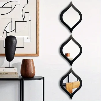 3PCS Modern Tear Drop Mirror Wall Decor 1