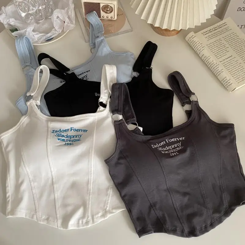 

New Fashion Women Tank T-shirt Sexy Sleeveless Camisole Crop Top Woman Tank Top Ladies Tee Top Streetwear