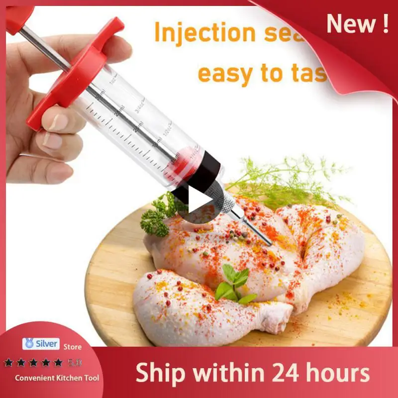 30MLKitchenSyringesStainlessSteelNeedlesInjectorOfMeatKitchen