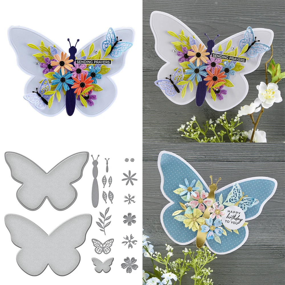 Flower Butterfly Metal Cutting Dies DIY Scrapbooking Album Paper Card Embossing 