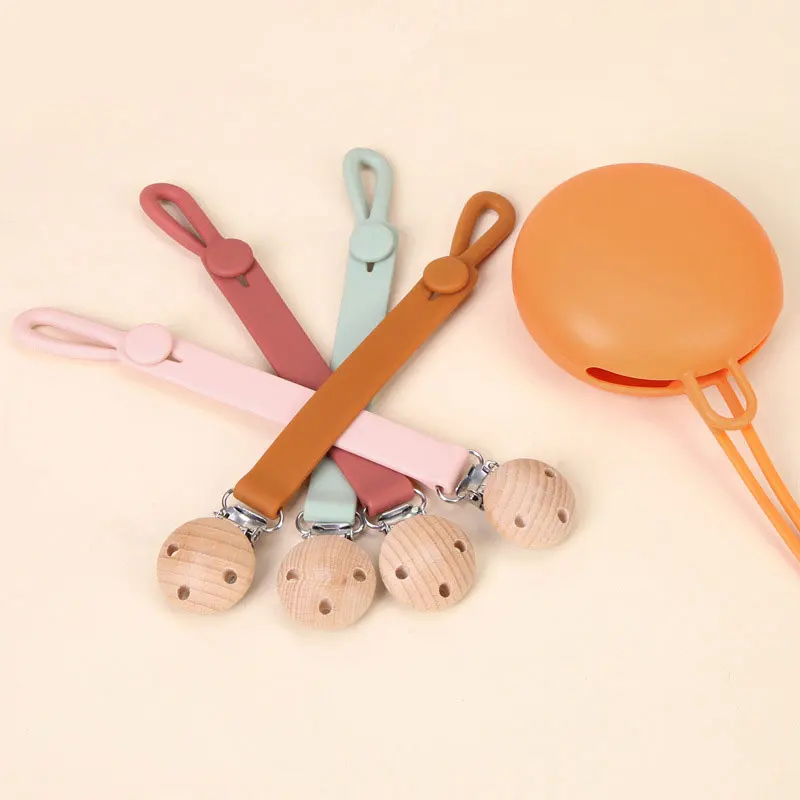 Baby Anti-drop Chain Pacifier Clips Silicone Beads Infant Nipple Appease Soother Chain Clips Dummy Holder Nipple Clip