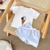 2Pcs Boy Girl Summer New Baby Clothes Sets Children Clothing Ice Cream Print T-shirt+Shorts Infant Toddler Outfit Suit Clothes 6