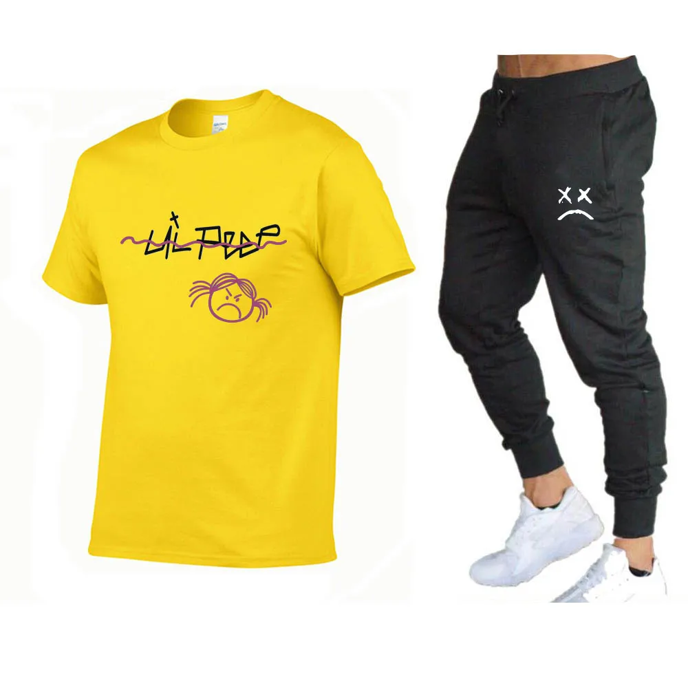 2024Hot-Selling Zomer T-shirt Broek Lilp Casual Brand Fitness Jogger Broek T-shirt Hip Hop Mode Mannen trainingspakken Nieuwe