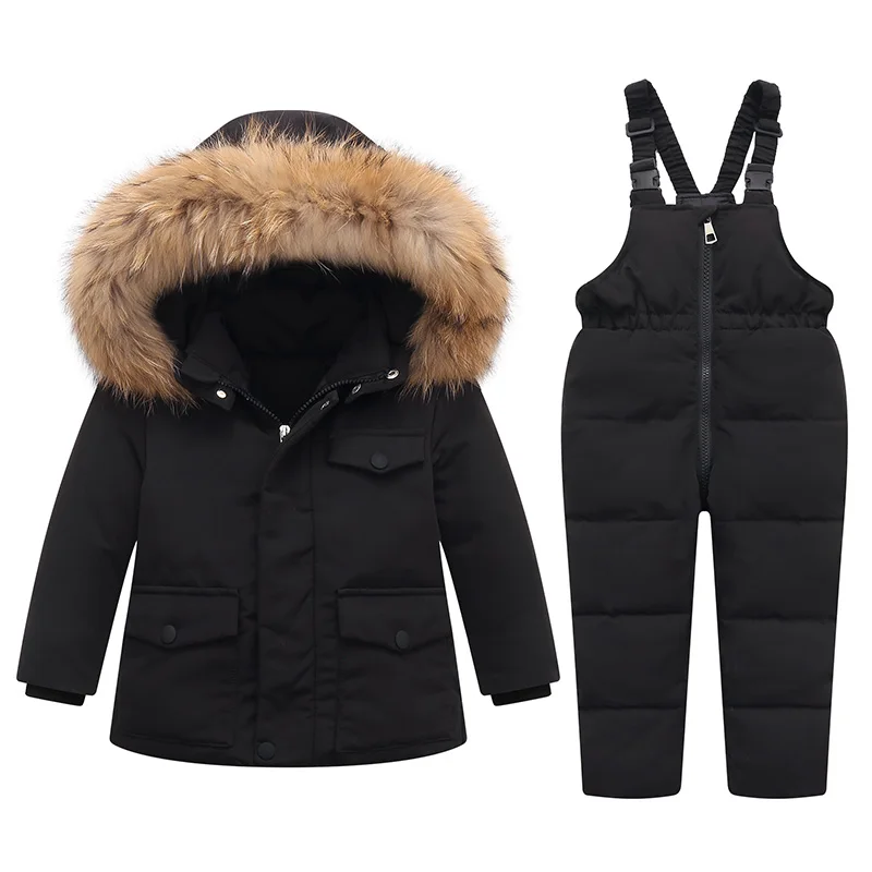 Winter Duck Down Jackets for Girl Boy Kids Snowsuits Parka Real Fur Outerwear Children Warm Overalls Baby Jumpsuit down jacket,children jackets,girls coat