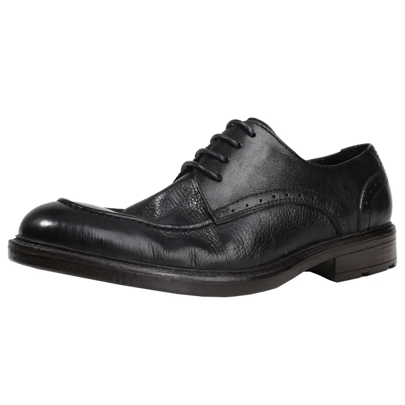 

Soft Leather Mens Dress Shoes Luxury Genuine Leather 2023 Fashion Retro British Style Wedding Driving Social Oxfords Shoes Man