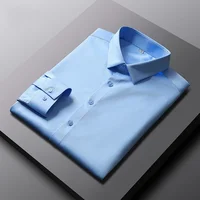 Chemise à manches longues pour hommes, couleur unie, décontractée, résistante aux rides, confortable, polyvalente, toutes saisons, nouvelle collection 2