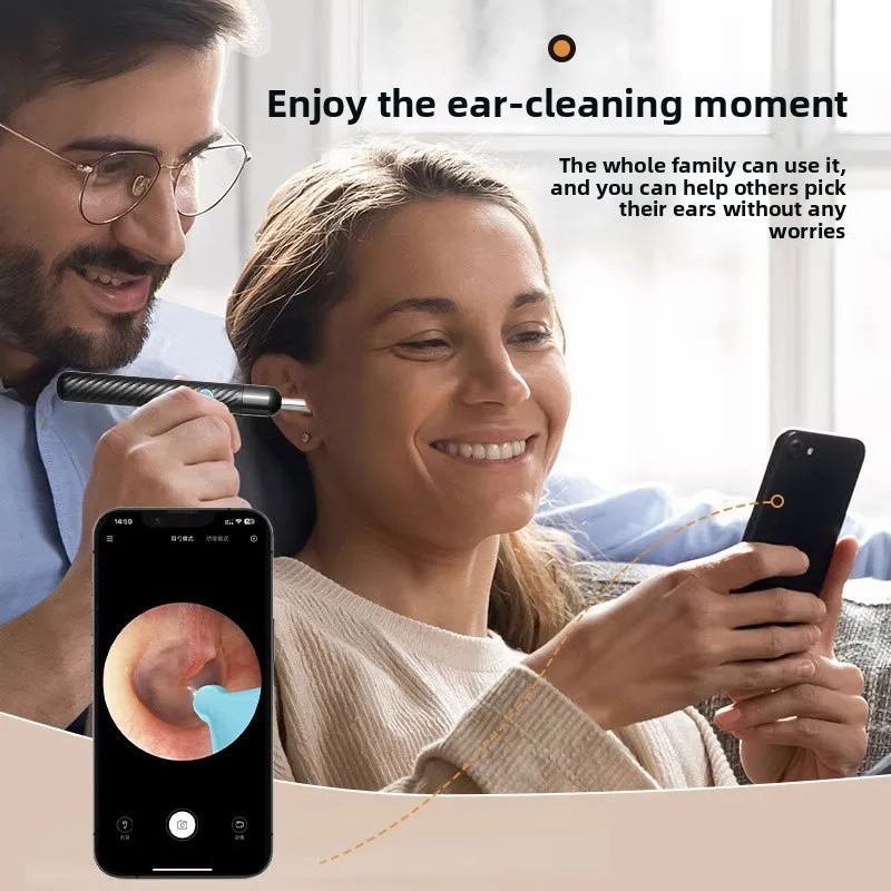 1296P HD Wireless Otoscope Wax Removal Tool With Camera And 6 Pcs Spoon Set For Home Family Ear Care_voghion.com