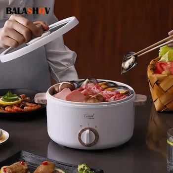 다기능 미니 전기 요리 냄비, 전기 가열 팬, 기숙사, 1-2 인용 전기 밥솥