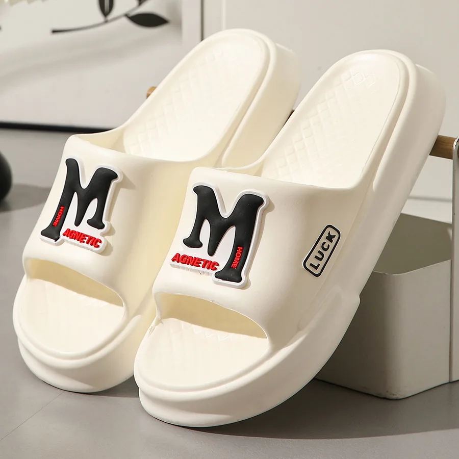 New Summer Sandals Men Thick Platform Slippers Soft EVA Non-Slip Home Bathroom Slippers Shoes Man Flip Flops Fashion Beach Shoes