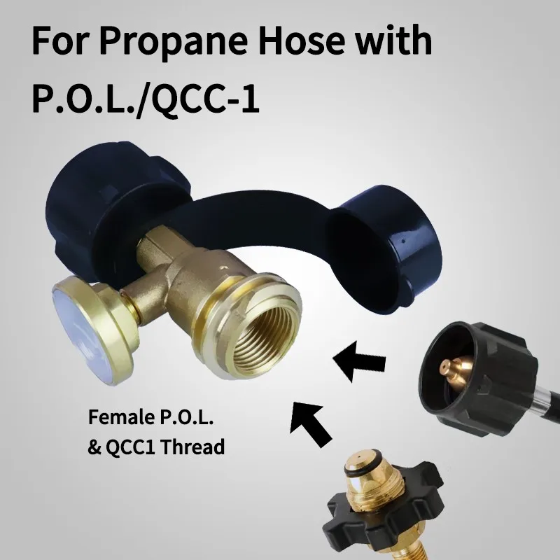 Brass Propane Adapter with Pressure Gauge Level Indicator