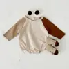 New Spring Baby Boy Girl Bodysuit Long Sleeve Bubble Romper Round Neck Side Newborn Baby Clothing Unisex Toddler Infant 0-18M 2