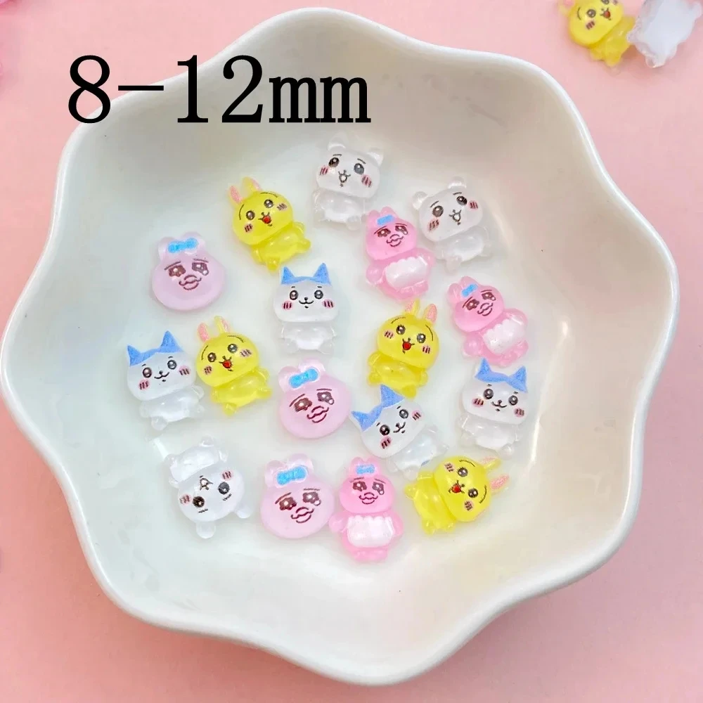 50 Stück neue süße Harz Mini Cartoon Traurigkeit Kaninchen, Hund Serie flache Rückseite Maniküre Teile Verzierungen für Haarschleifen – Detail 2