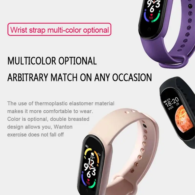 Smart watch M7 smartband heart rate fitness tracker blood pressure sport bracelet for Mi Band 7 men women