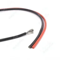 Fil électrique de panneau solaire, câble en Silicone résistant à la chaleur rouge noir 24 22 20 18 16 14 12 10 8 6 4 awg pour batterie automobile 4