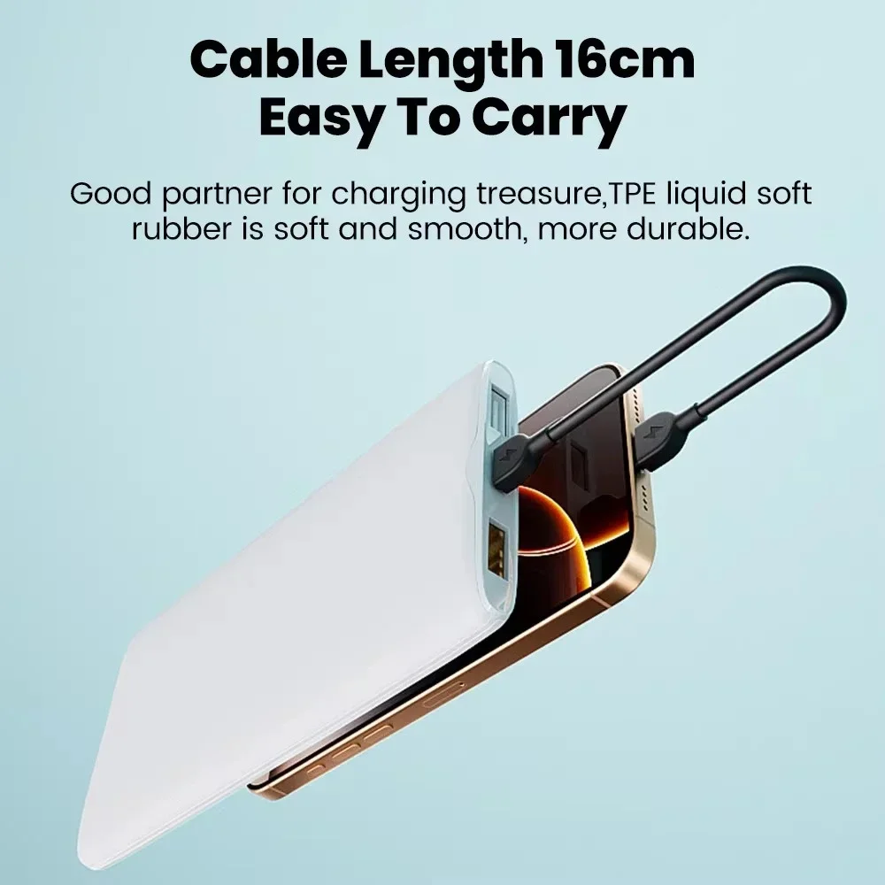 60W Fast Charging Phone Data Cable 2 In 1 Keychain - Image 5