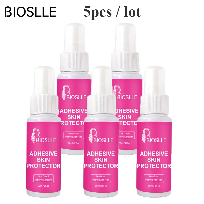 5PCS BIOSLLE 60ml Skin Protector Guard for Hair Adhesive Bonding Lace Wig Glue Primer Scalp Shield davines spa спрей термозащитный несмываемый против повреждений melu essential hair shield 250 мл