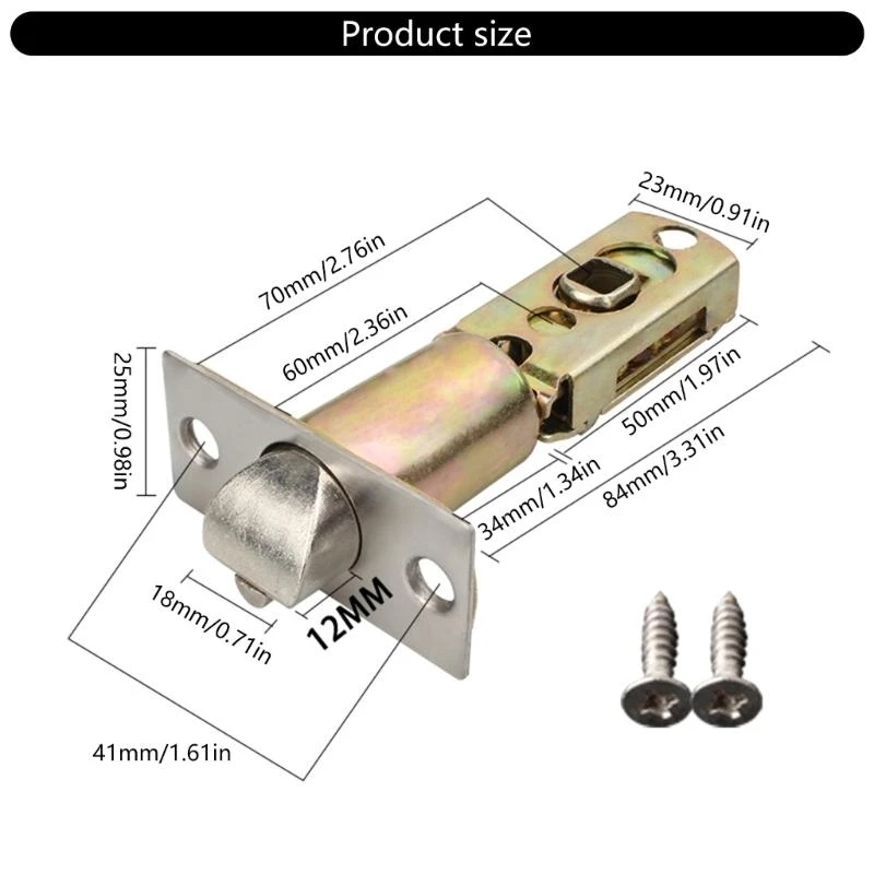 E15D Sturdy Zines Alloy Materials Door Lock Latches 60/70mm Portable Accessory for Levers Handles with Adjustable Designs