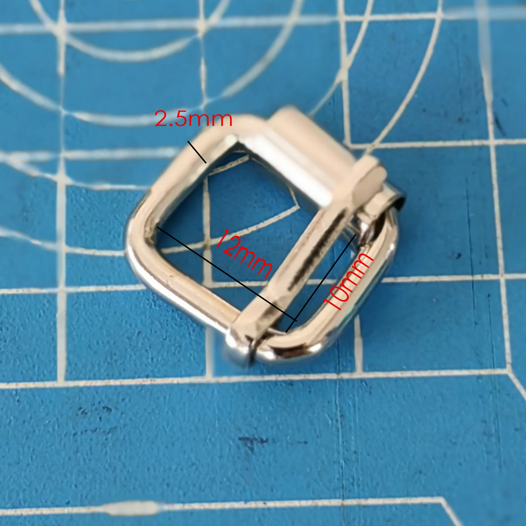 12-Pack of 12mm Square Metal Roller Buckles