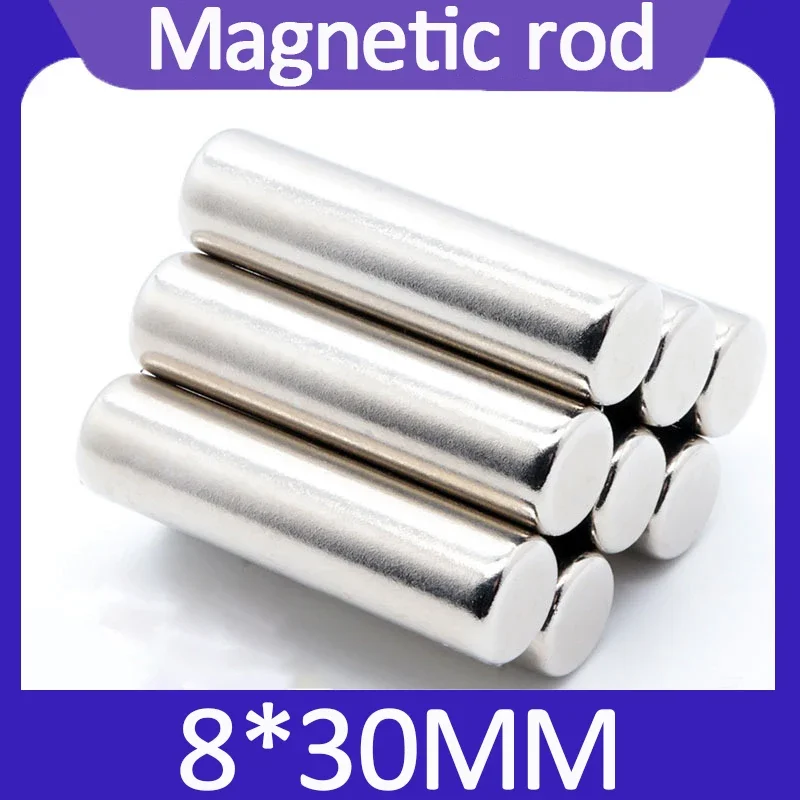 New 1pc Super Strong Neodymium Magnet 8*30 Round Magnetic NdFeB Powerful Magnet Rare Earth Magnet Searching Magnets 8x30mm