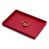 Oirlv-Présentoir à Bijoux en Cuir Rouge, pour Bague, Collier, Bracelet, Plateaux