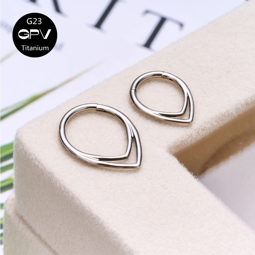 Nose Rings Piercing Jewelry Body Piercing Earrings Ear Piercing Jewelry Body Piercing Jewelry Body Jewelry G23 F136 Titanium Droplet Shaped Nasal Septum Ring Vacuum Gold-Plated Nose Ring Men's And Women's Perforated Jewelry Earrings
