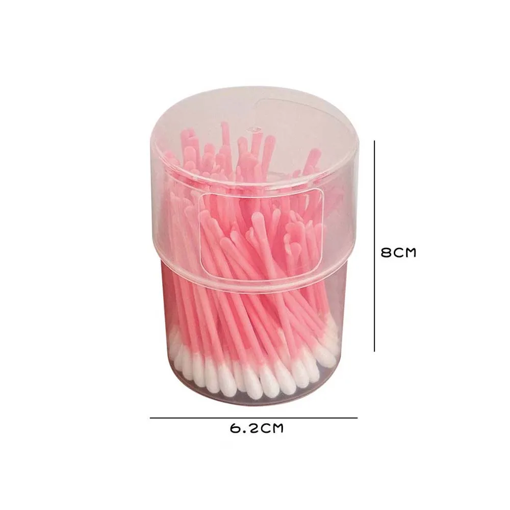 100Pcs/set Eyelash Extension Glue Removing Double Head Cotton Swabs Ear Pick Cleaner Cotton Bud Makeup Cotton Stick Makeup Tool