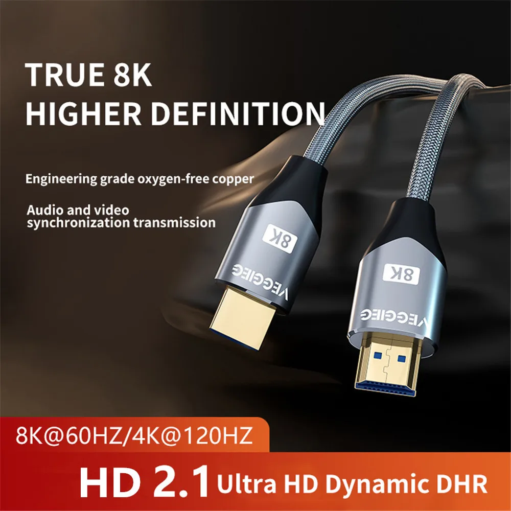 HDMI compatible 2.1 Cable 48Gbps 8K/60Hz 4K/120Hz Digital Cables HDMI compatible 2.1 Cable