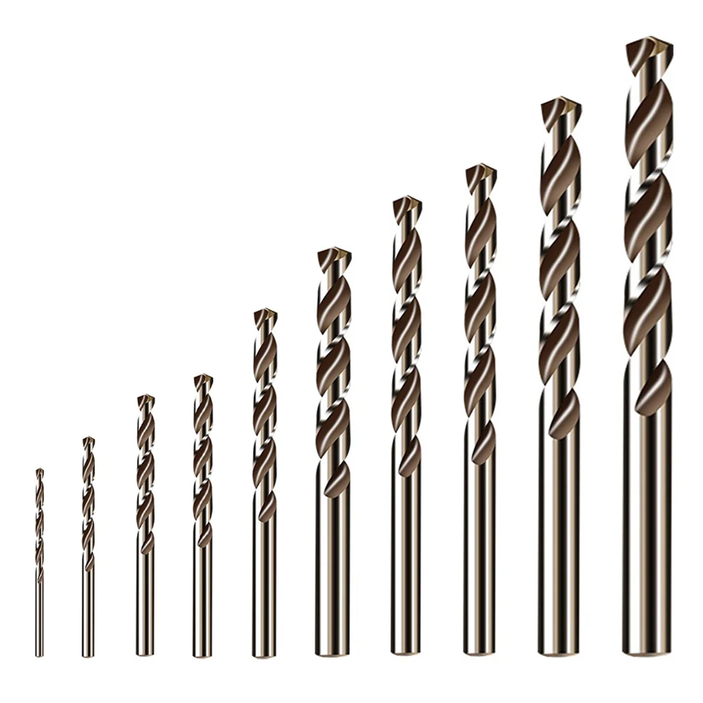 10pcs M35 Cobalt HSS Drill Bit 1-6mm Straight Shank Twists Drill Bit For Stainless Steel Steel Iron Drilling Cutter Power Tools