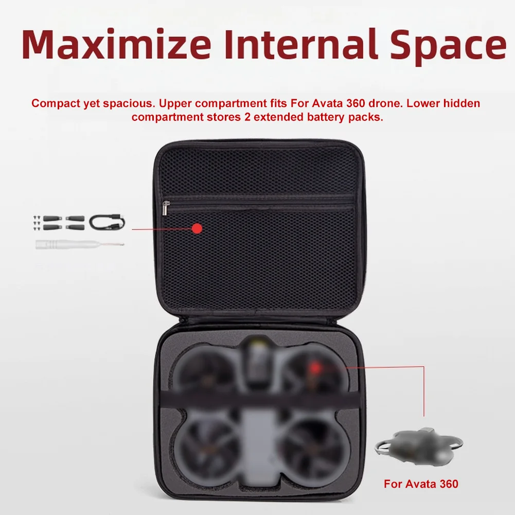 DJI AVATA 360용 휴대용 보관 가방 간단한 바디백 운반 케이스 하드쉘 보관 케이스 액세서리 다용도 보관 가방