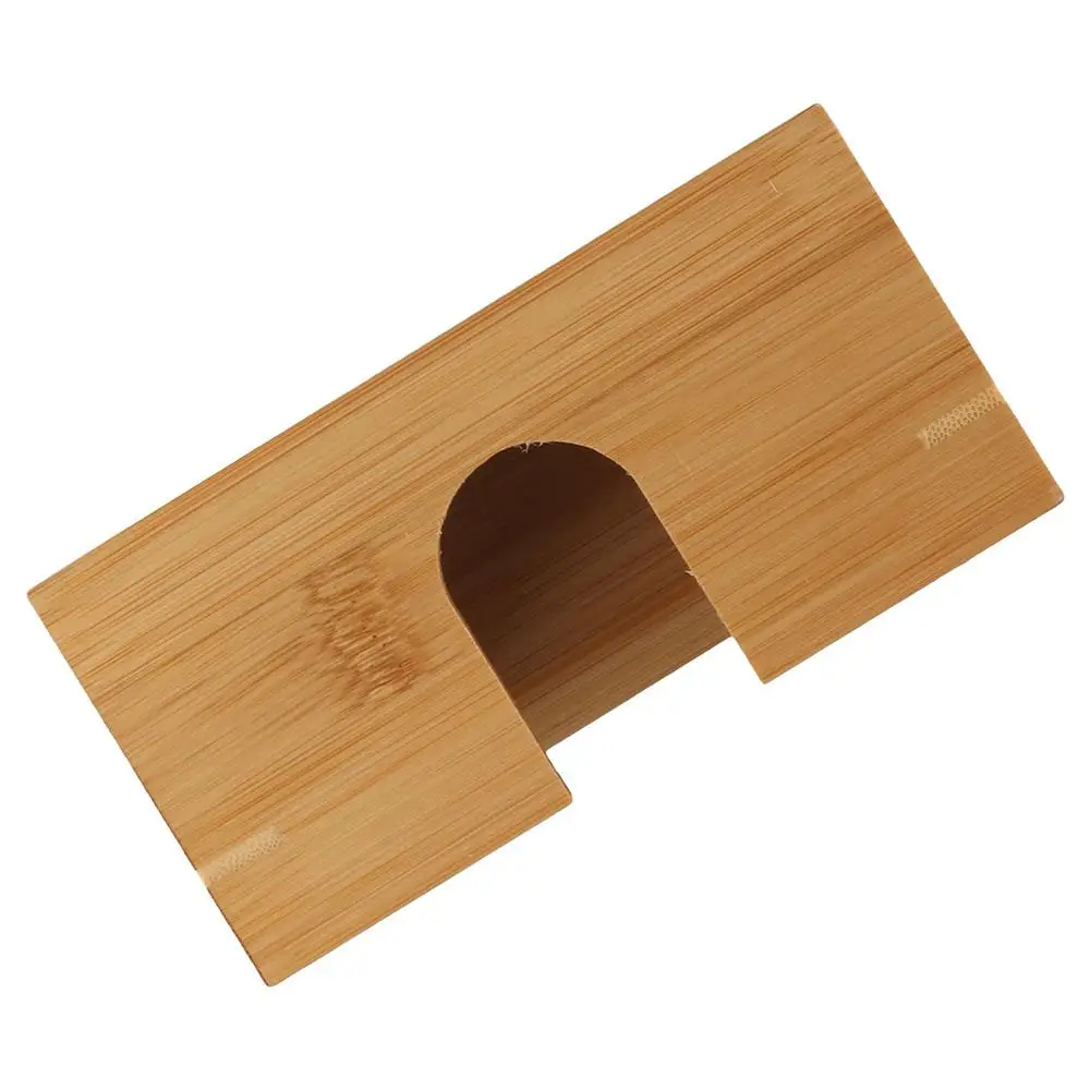 Neuer natürlicher Serviettenhalter, quadratisch, 5,5 x 5,5 x 2,75 Zoll, Tischplatte, freistehender Taschentuchspender, Bambushalter für Papierservietten – Detail 5