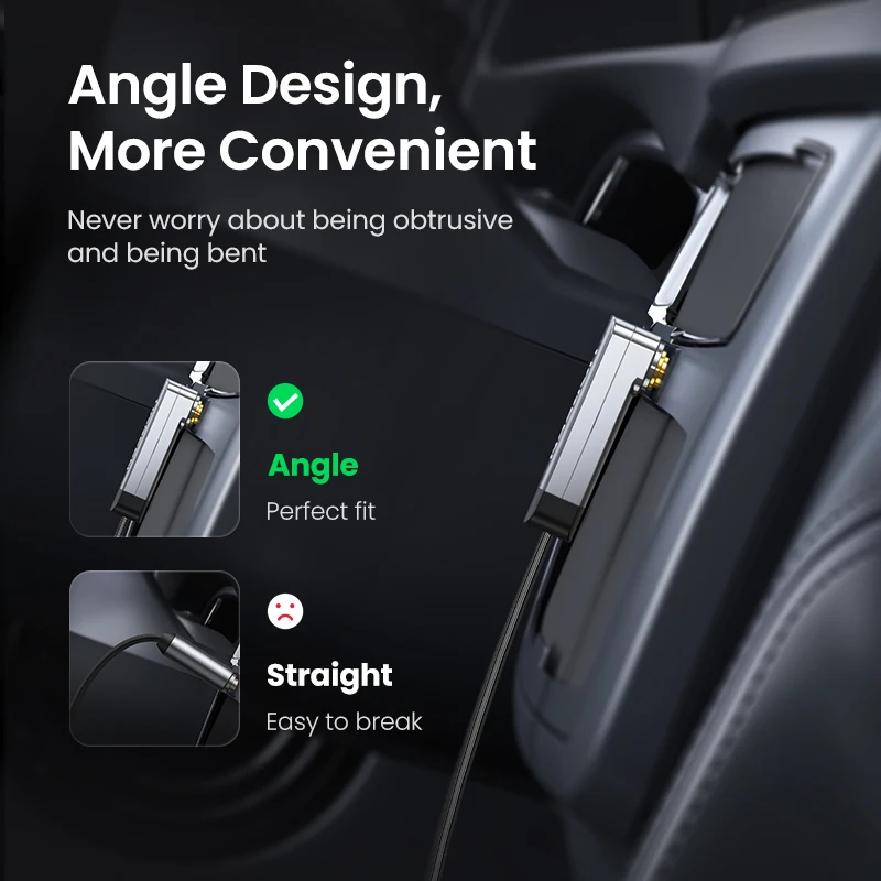 UGREEN-Cable auxiliar para altavoz de coche, conector de Audio de 3,5mm para auriculares de coche, Conector de altavoz de 3,5mm para Samsung y Xiaomi, Cable Aux de 3,5mm