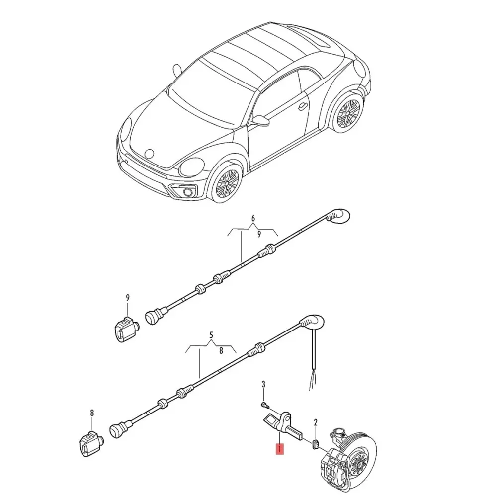 ABS Wheel Speed Sensor 10Pcs for Audi A1 A3 S3 Q3 TT VW Golf MK6 Passat B6 Bettle Caddy Jetta Skoda Seat WHT 003 859