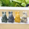 1.5"Rabbit Elf Natural Crystal statue Amethyst Clear Quartz Animal Craft Figurines Stone Carving Reiki Healing Home Garden Decor 4