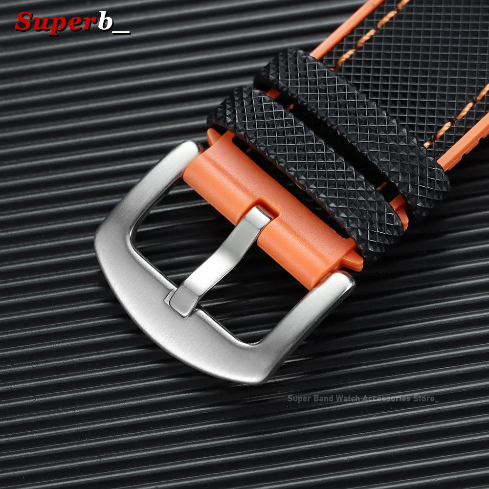 Men's Waterproof Nylon & Silicone Hybrid Watch Strap Bracelet