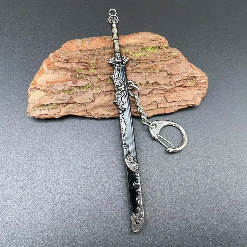 Katana Sword Pendant Keychain Mini Weapon Model with Sheath Toy