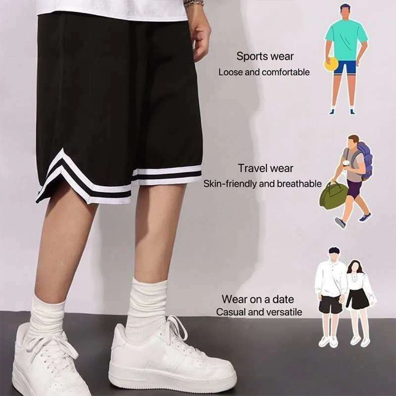 1pcs Men Summer Sports Training Shorts Casual Loose Breathable Fitness Running Speed Drying  American Five Point Shorts 6